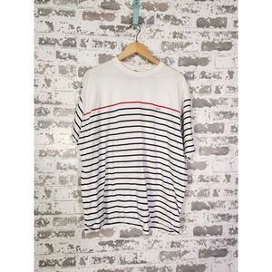 Paul & Shark Mens T-Shirt Size XL White Red Striped Short Sleeve Nautical Preppy